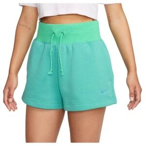 Nike Sportswear Phoenix Fleece High Rise Loose Fit Shorts Sz Sm Blue & Green NWT
